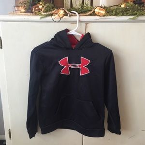 Black and red Under Armour Hoodie size youth med