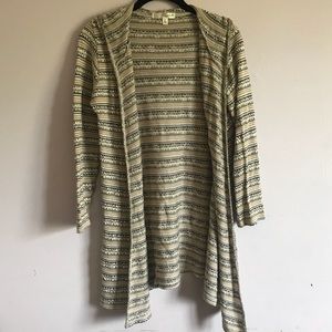 multi colored tan cardigan