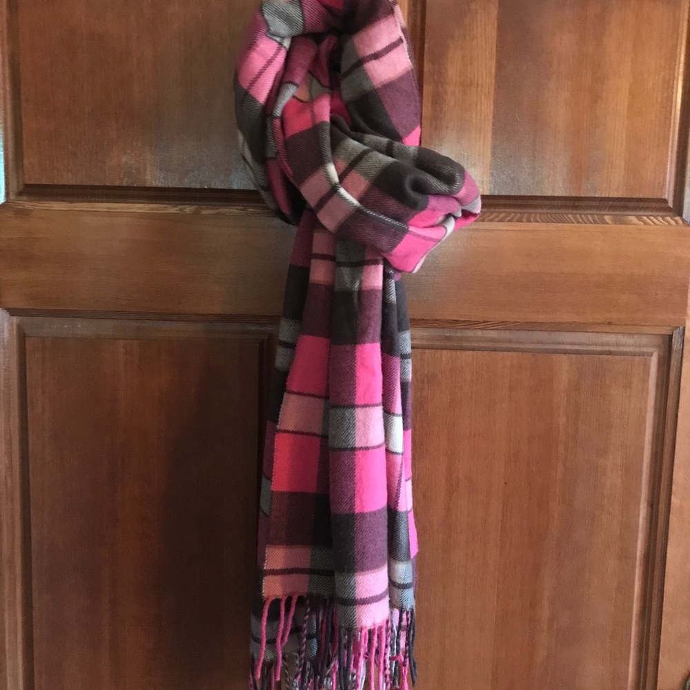 GAP Pink Plaid Blanket Scarf