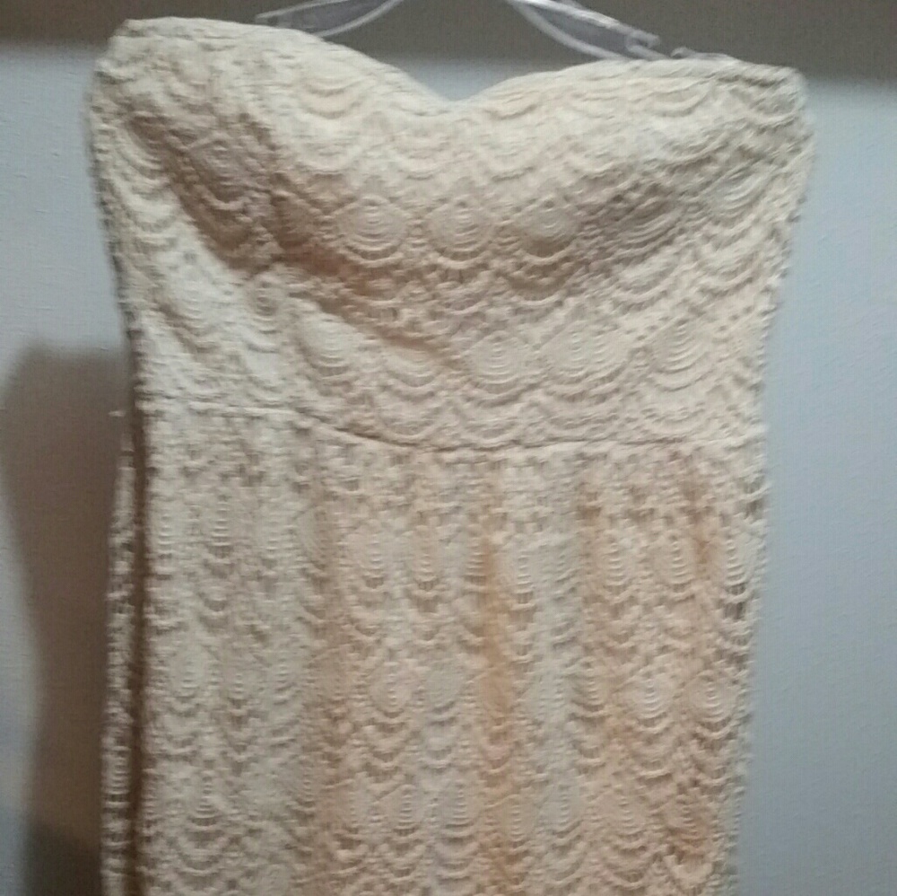 Strapless lace dress
