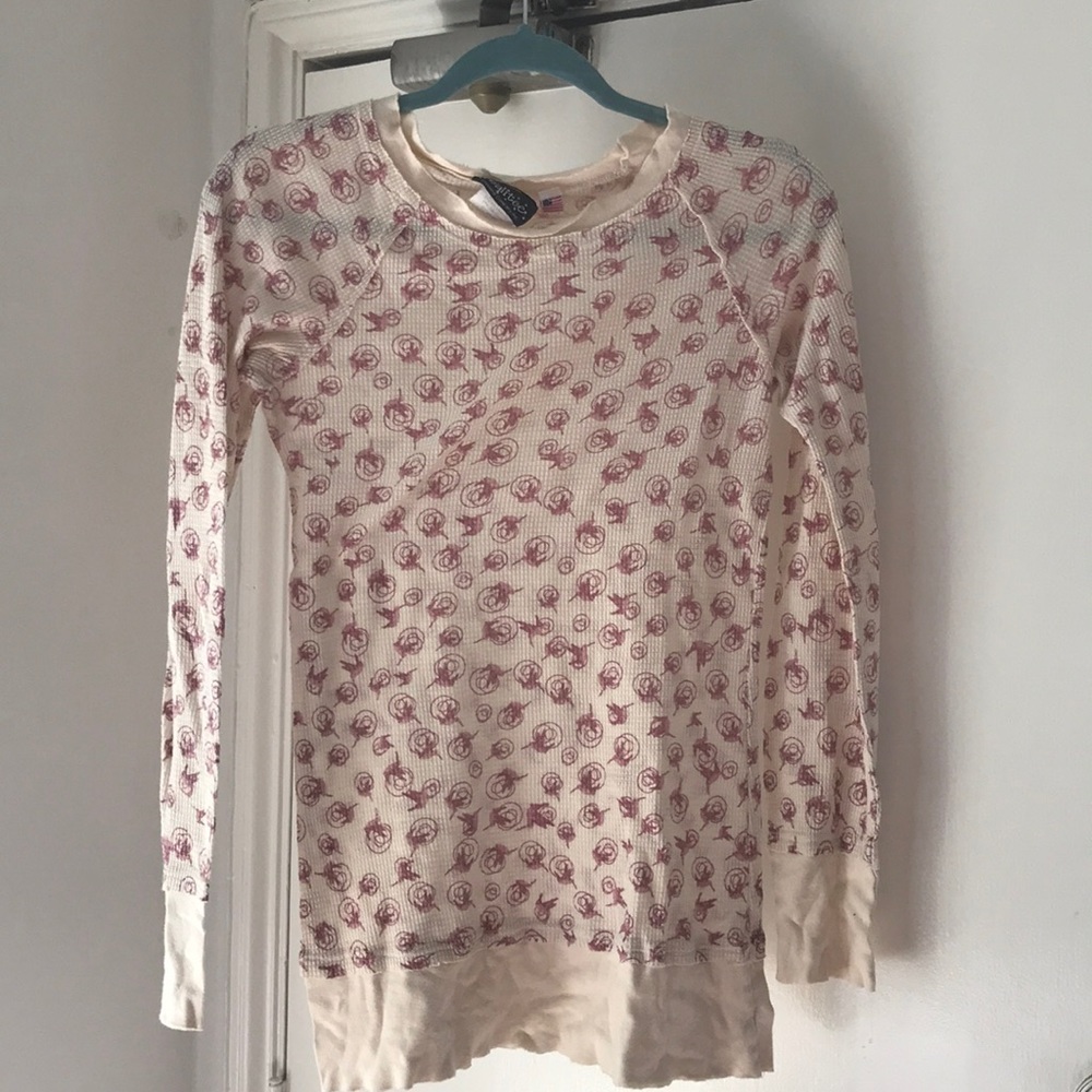 Realitee Rose print long sleeved thermal Sz L