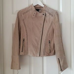 Real leather moto jacket