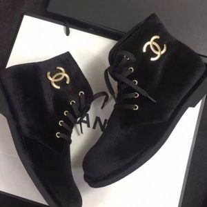 NEW IN BOX CHANEL VELVET BOOTS