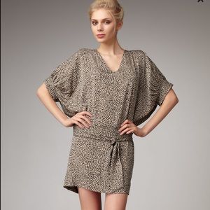 DVF Edna Tie Waist Blouson Silk Doleman Dress 2