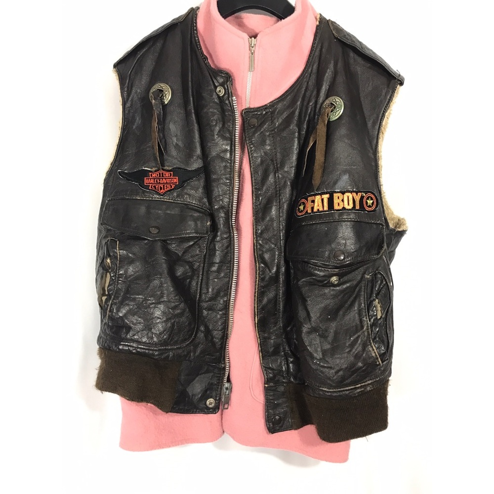 FUR LINED PAINTED LEATHER VEST