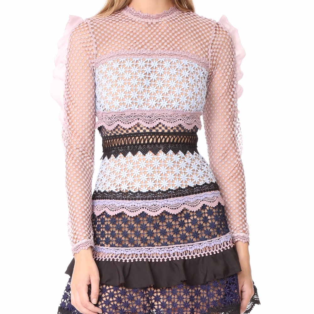 Original Self Portrait Bellis Lace Trim Dress NWT