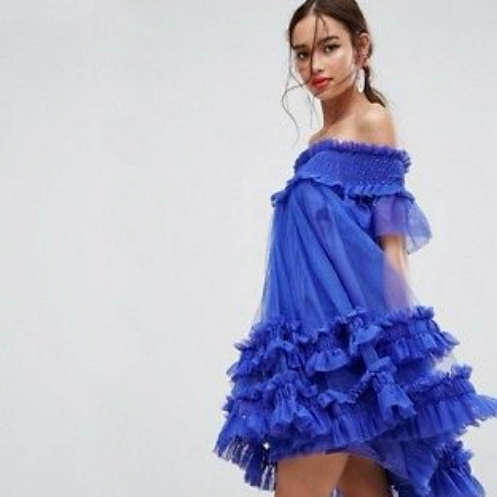 Preowned Rihanna Inspired ASOS Barlet Tulle Ruched
