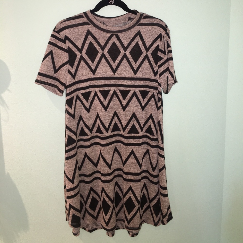 Tribal grey and black dress