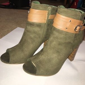 Olive Suede Heels