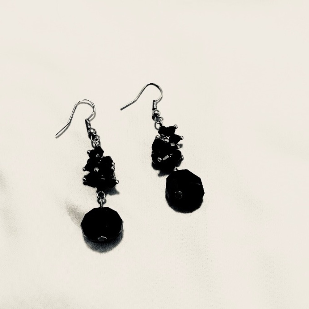 Black Bead Earrings