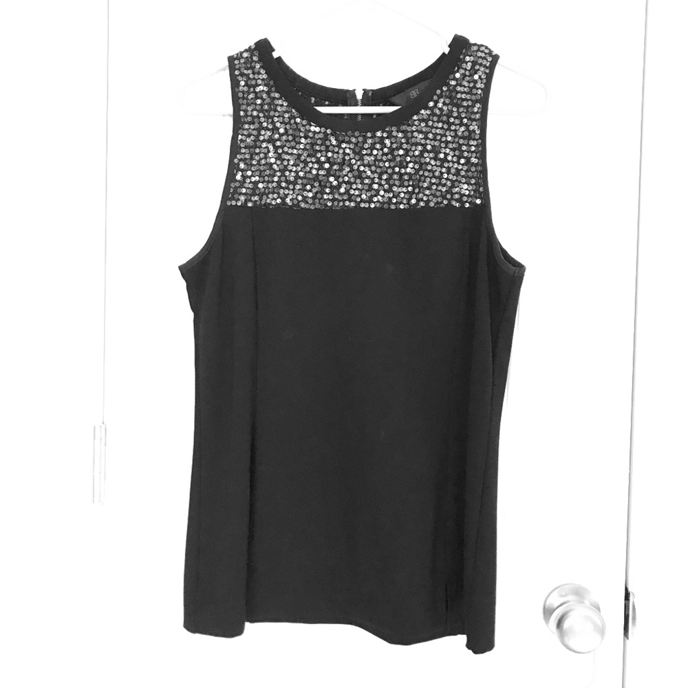 Banana Republic sequined black sleeveless shirt 8