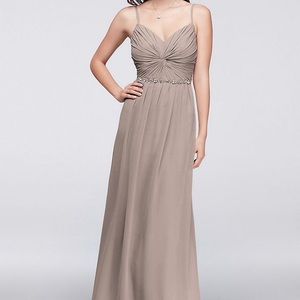 David's Bridal twist bodice chiffon dress