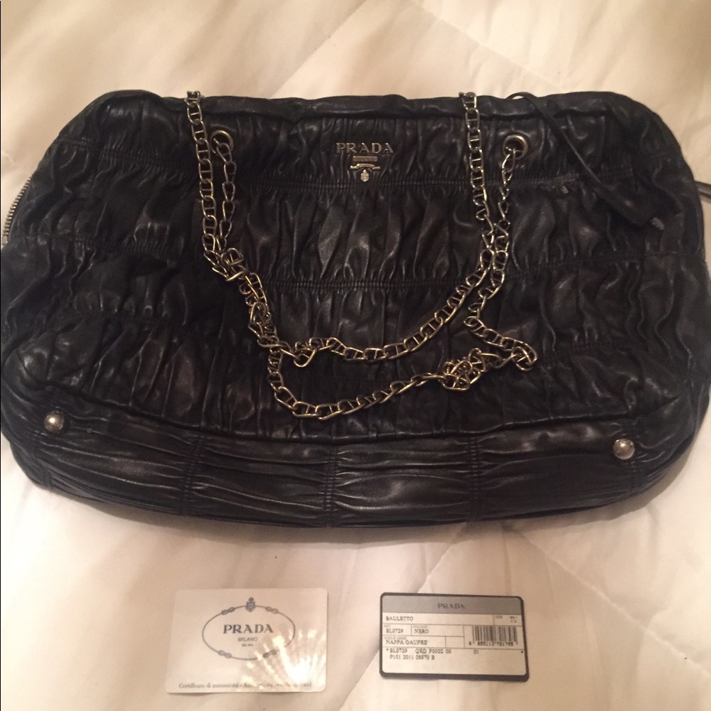 Prada Gaufre Leather Chain Bag