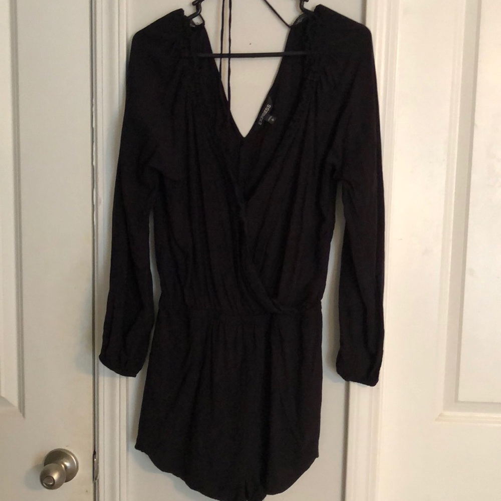 Lace v neck express romper