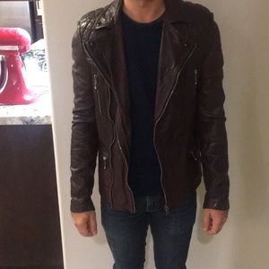 Callerton Leather Biker Jacket - Oxblood