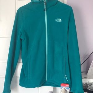 Teal North face zip up