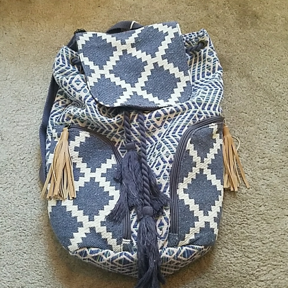 Geometric tribal backpack