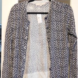 Loft Black and White Patterned Sweater