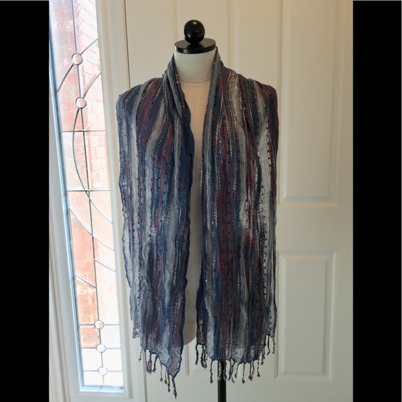 Multicolor Fringe Scarf - Picture 1 of 3