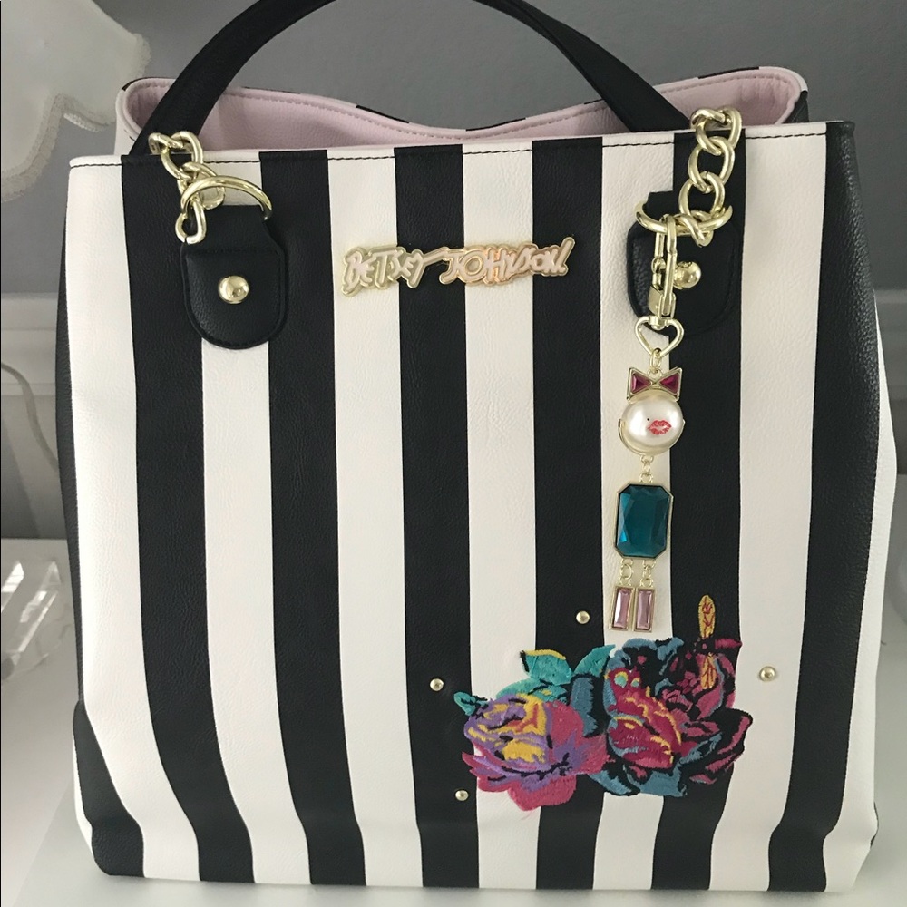 Betsey Johnson “New Without Tags” striped tote
