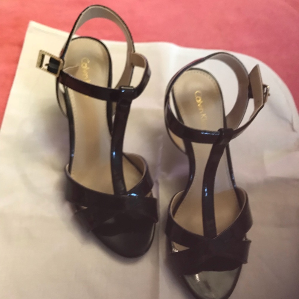 CALVIN KLEIN Black new sandals open toe small heel
