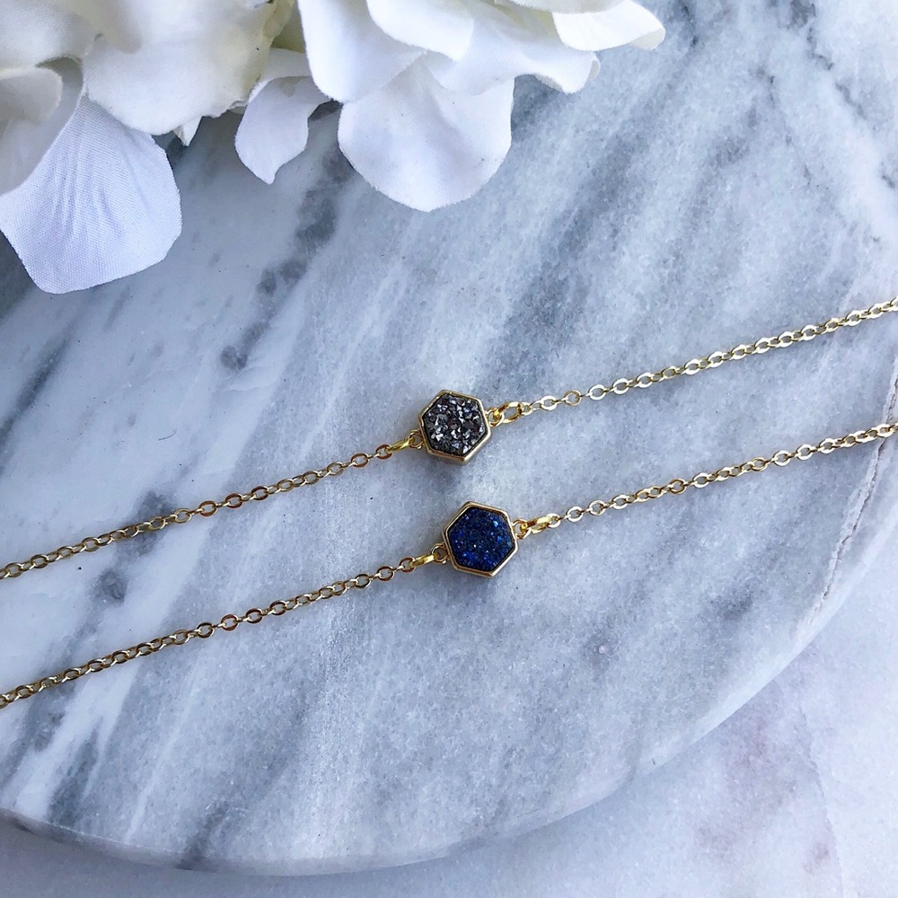 •1 LEFT•Gold Druzy Chokers - Picture 2 of 4