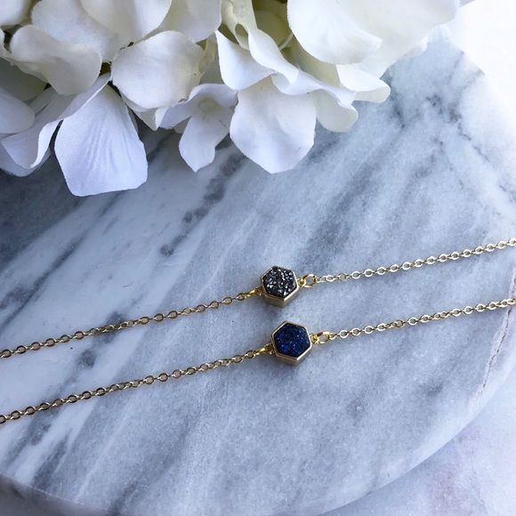 •1 LEFT•Gold Druzy Chokers - Picture 3 of 4