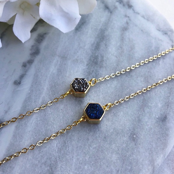 •1 LEFT•Gold Druzy Chokers - Picture 4 of 4