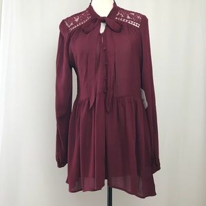 Women’s NWT Altar’d State Maroon Tunic/Dress Size S
