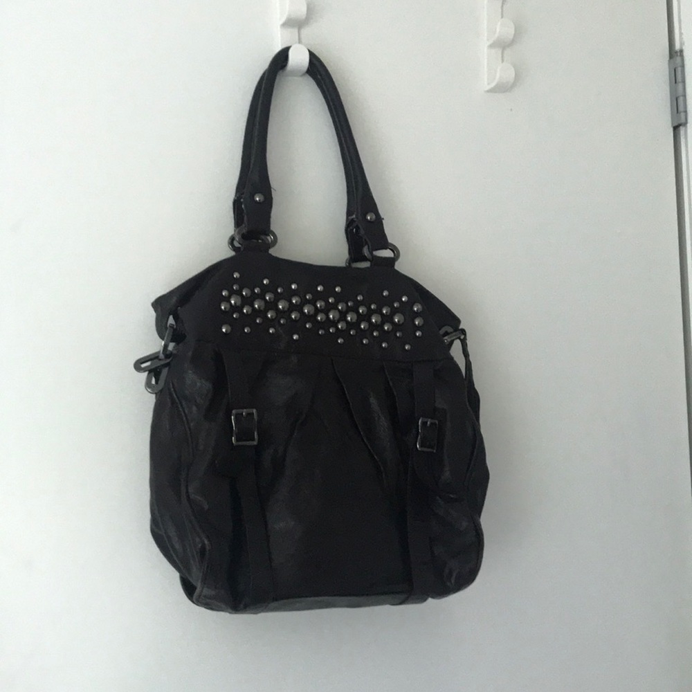 A deep purple treesje purse