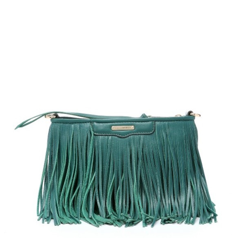 Rebecca Minkoff Finn Fringe Crossbody Green