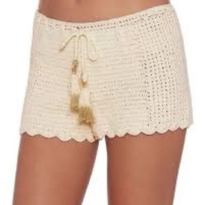 She Made Me Crochet Tassel Tie Shorts