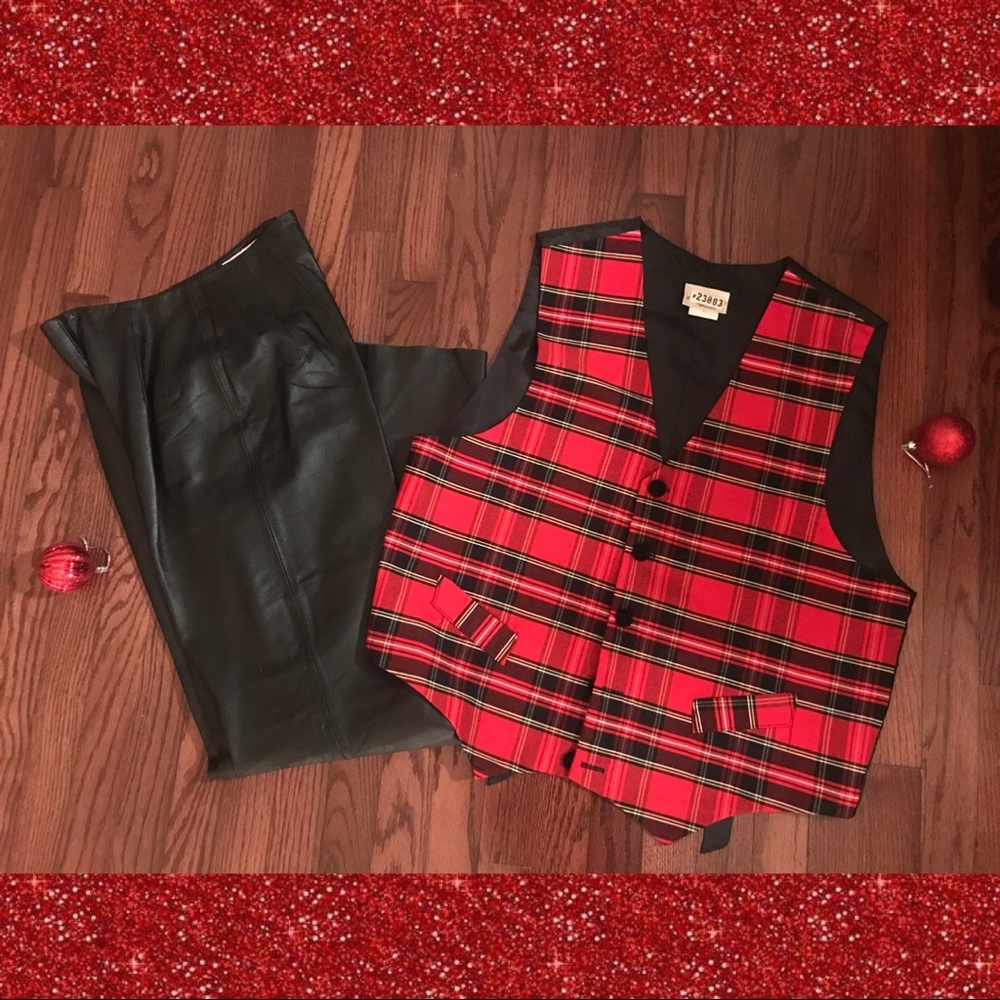 Plaid Christmas vest
