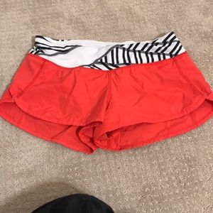 Red Lululemon running short size 6
