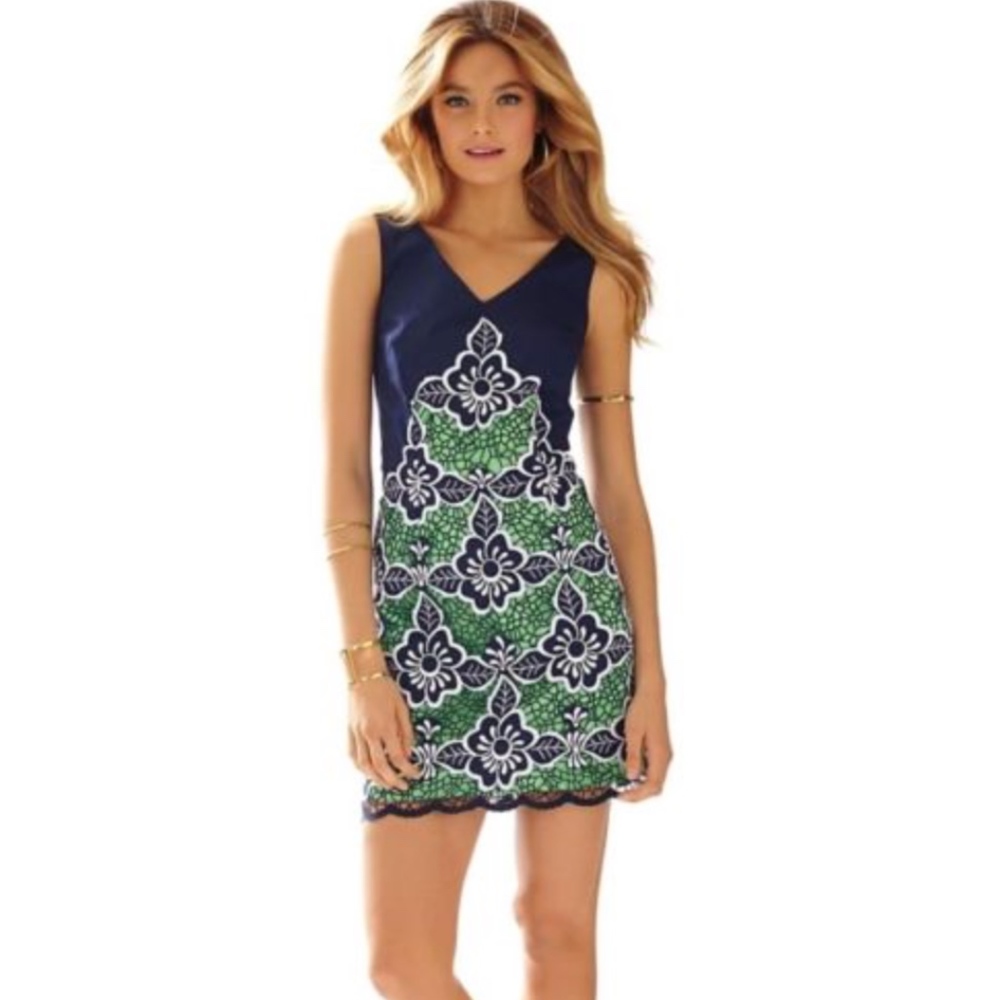 Lilly Pulitzer Sylvie Dress Navy Jungle Flower