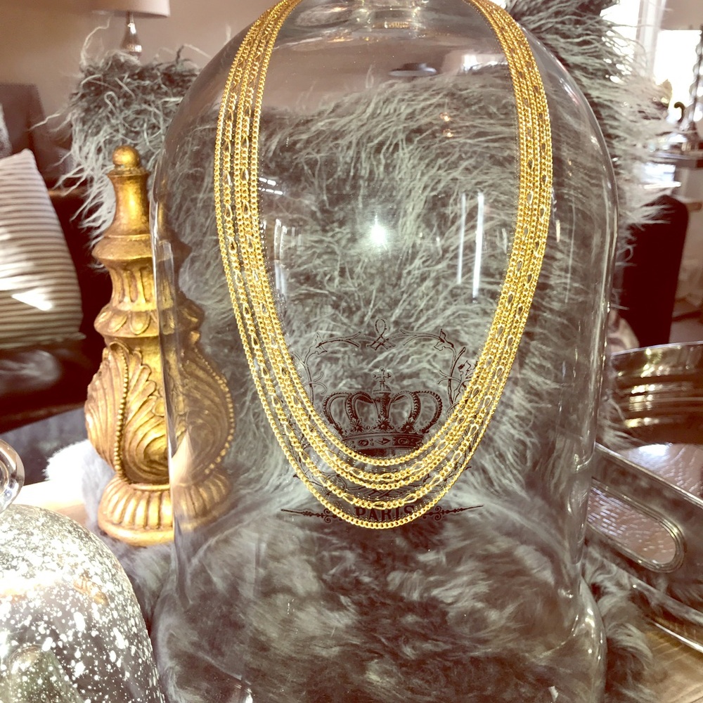 Vintage Monet 5-Strand Necklace (Gold Tone)