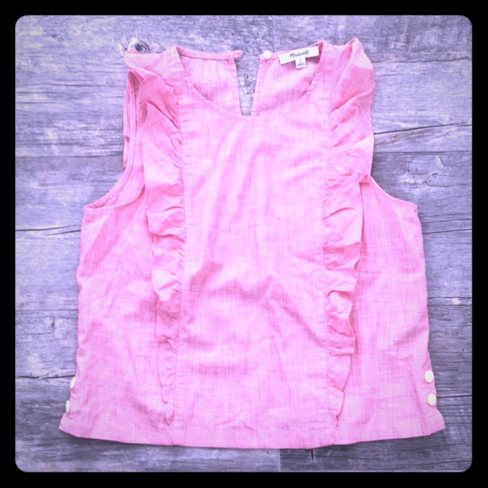 Madewell sleveless ruffle top, NWOT, S