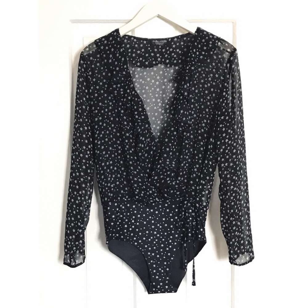Zara Star Print Ruffle Bodysuit