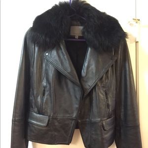 Classiques Entier Brenna Leather Jacket+Fur Collar