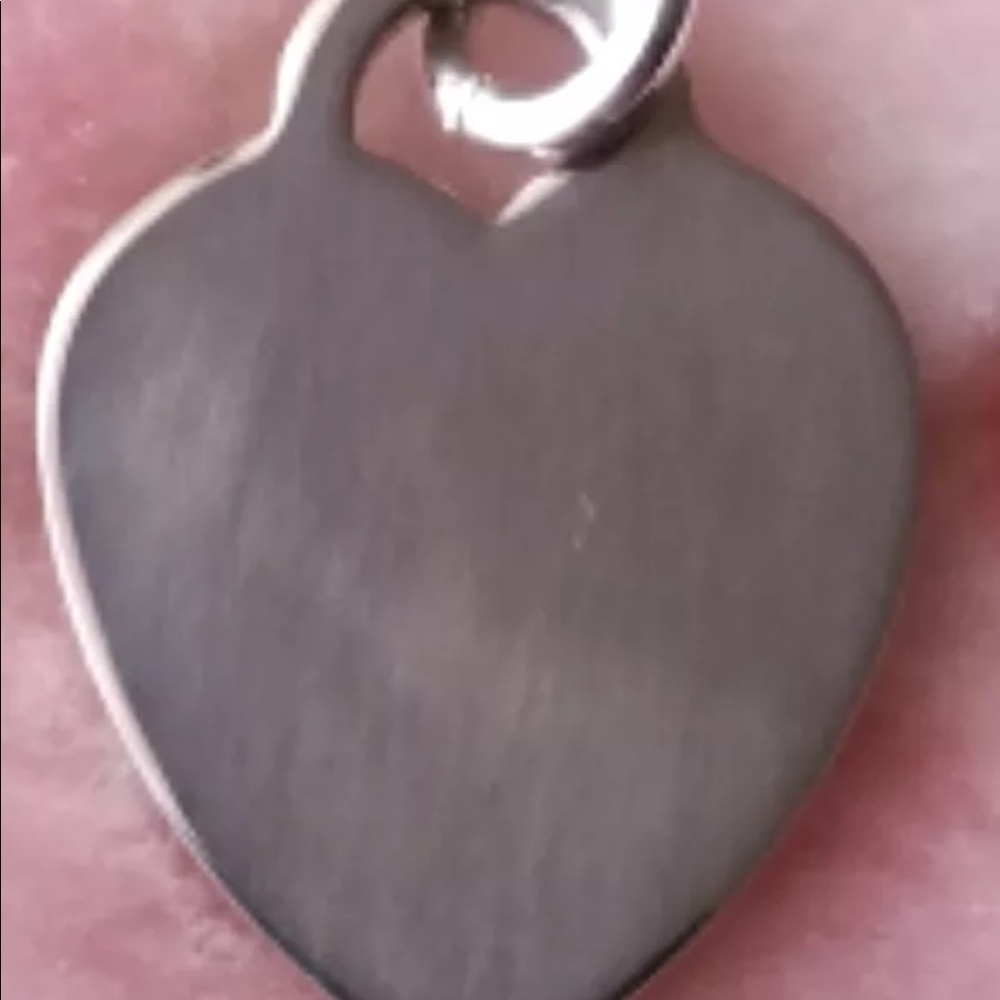 Engravable Flat Oval Heart Plate Solid 925 Pendant - image 1