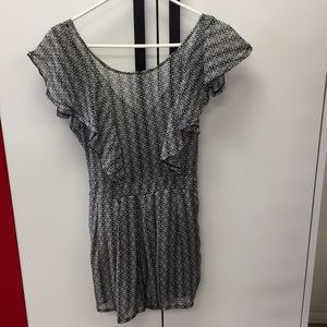 Black and white jumpsuit shorts