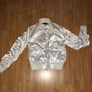 Silk like bomber jacket