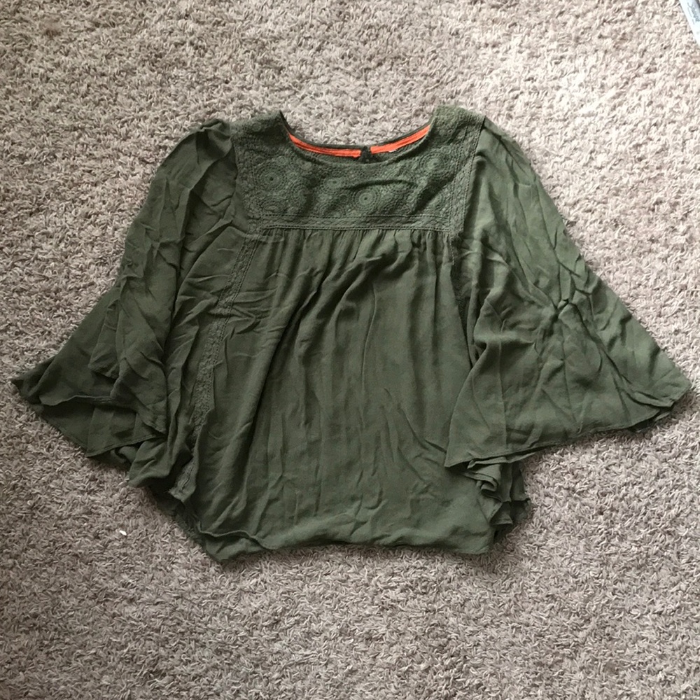 Green Flared top