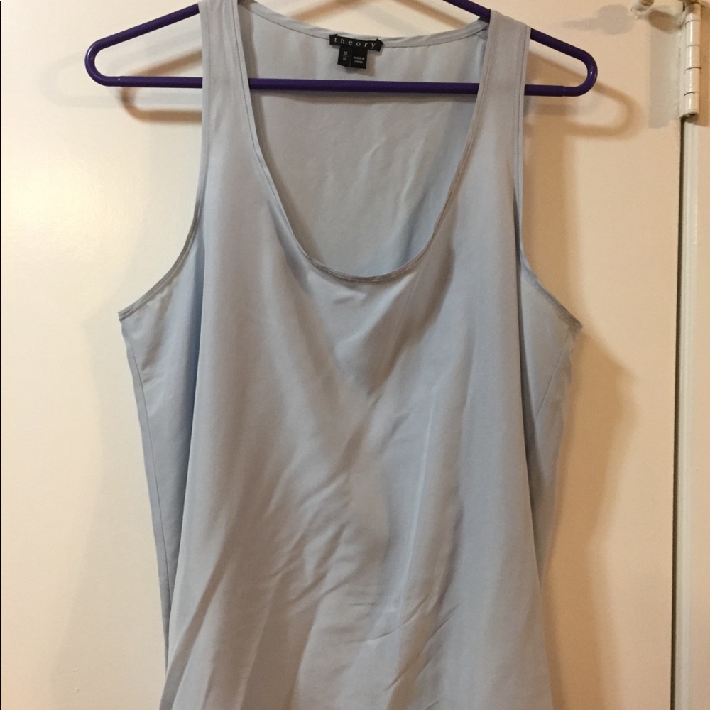 Theory Issac Blue Paradise Silk Top