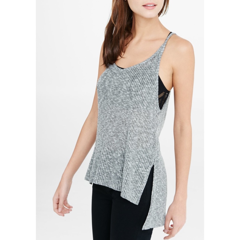 Gray soft ribbed express top