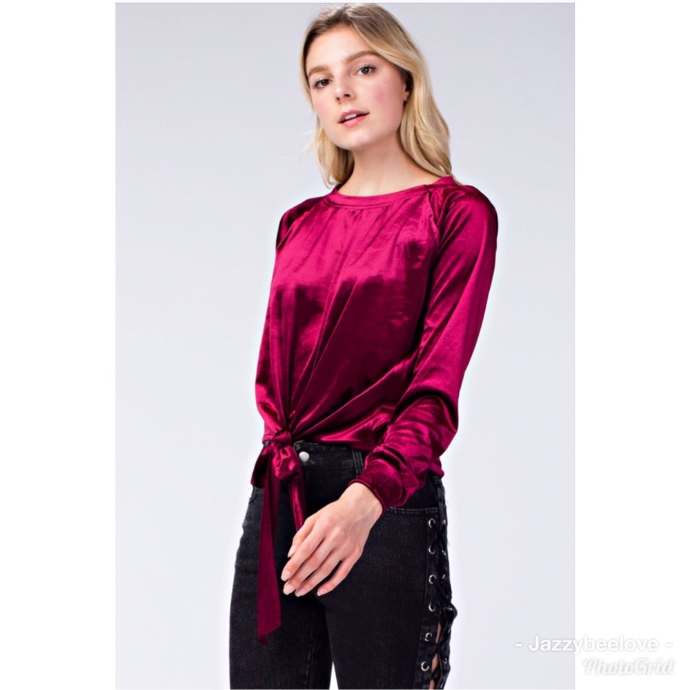 Meredith Velour Tie Top ❤️
