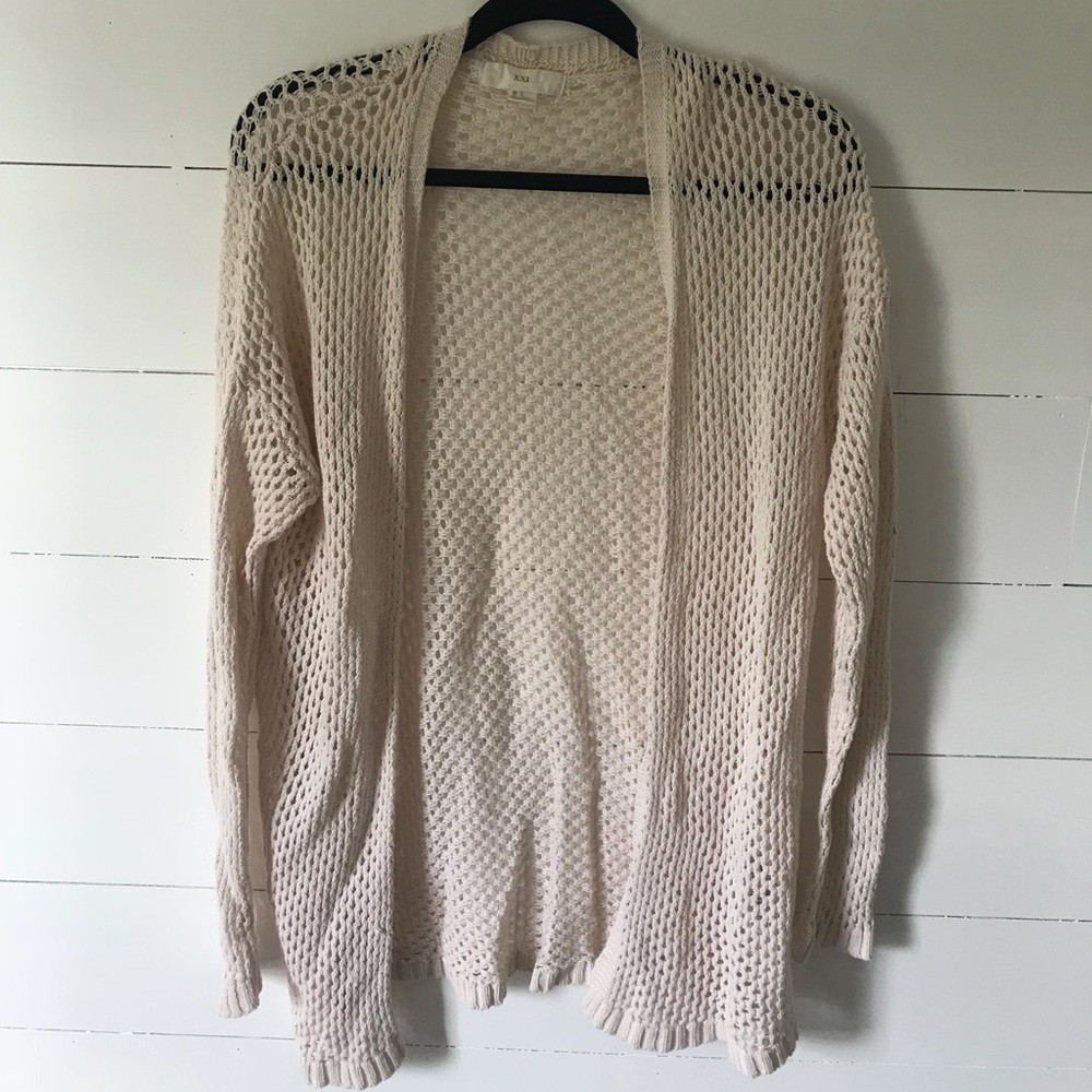 Forever 21 Knit Cream Cardigan