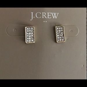 J.Crew Rectangle Earrings w/Paved Crystals~NEW!