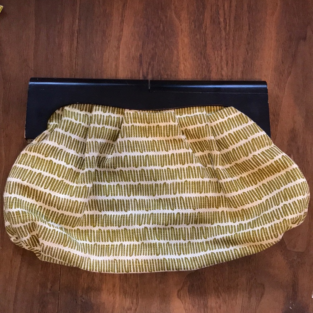 Old Navy clutch wood green bag retro