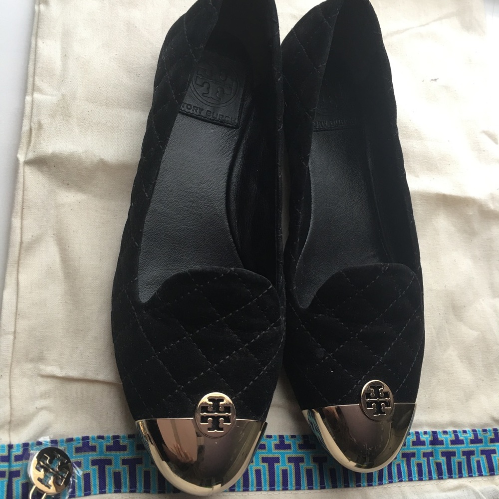 Tory Burch Quilted Suede Flats